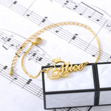 Personalized Name Bracelets Stainless Steel Charm Crown Bracelet Bangle