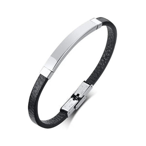 Vintage Stainless Steel Bar Engraved ID Tags Bracelet