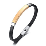 Vintage Stainless Steel Bar Engraved ID Tags Bracelet