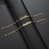 Personalized Stainless Steel Name Bracelet for Women - Heart Round Design