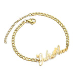 Personalized Stainless Steel Name Bracelet for Women - Heart Round Design