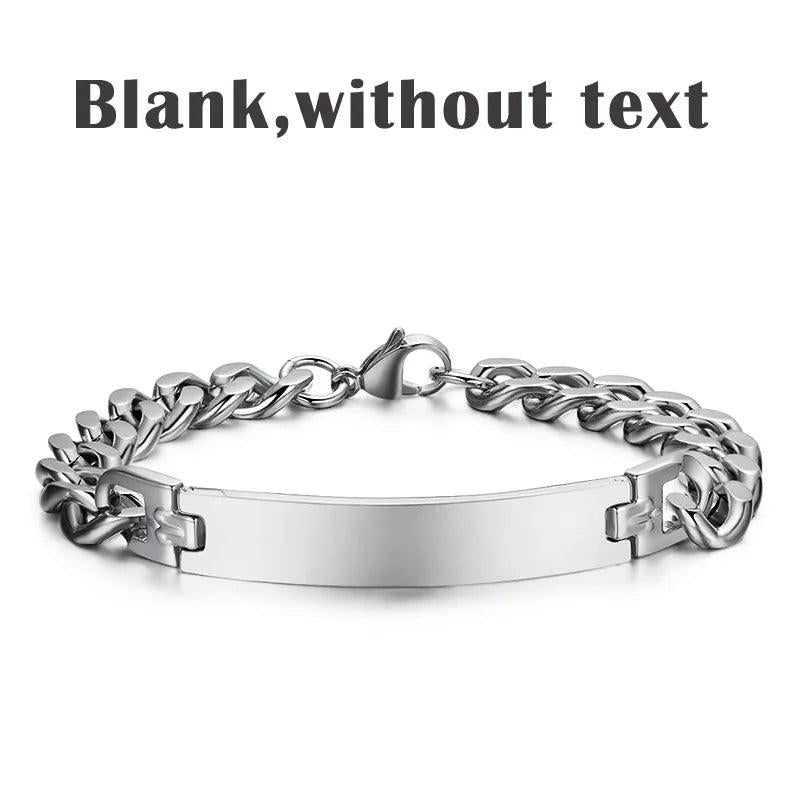 Men's Stainless Steel ID Bracelet - Name & Birthday Gift