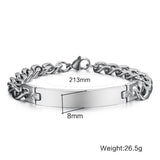 Men's Stainless Steel ID Bracelet - Name & Birthday Gift