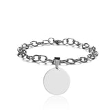 ID Tag Bracelets Engraved Name Date Photo Stainless Steel Adjustable Bangles