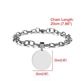 ID Tag Bracelets Engraved Name Date Photo Stainless Steel Adjustable Bangles