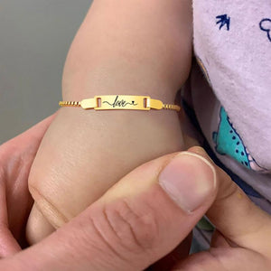 Stainless Steel Baby Bracelet with Engraved Name