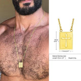 Men Cross Scapular Necklaces Stainless Steel