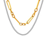 Zircon Clavicle Necklace Women's Double Layer Twin Necklace