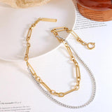 Zircon Clavicle Necklace Women's Double Layer Twin Necklace