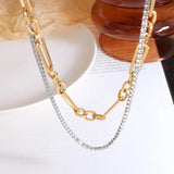 Zircon Clavicle Necklace Women's Double Layer Twin Necklace