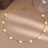 Hearts Choker Chain Stainless Steel Necklace for Women