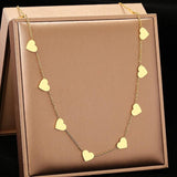 Hearts Choker Chain Stainless Steel Necklace for Women