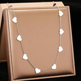 Hearts Choker Chain Stainless Steel Necklace for Women