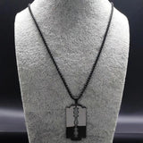 Gothic Blade Razor Pendant Necklace Men Stainless Steel Chain Jewelry