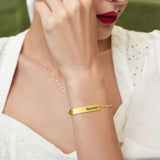Personalized ID Bracelet Women, Engraved Name Stainless Steel Couples Gift