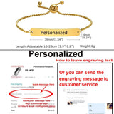 Personalized ID Bracelet Women, Engraved Name Stainless Steel Couples Gift