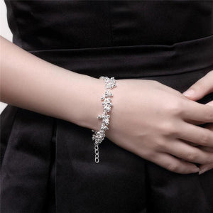 925 Silver Grapes Beads Bracelet Wedding Engagement Jewelry