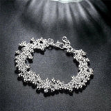 925 Silver Grapes Beads Bracelet Wedding Engagement Jewelry