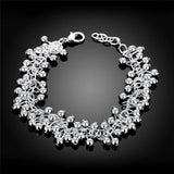 925 Silver Grapes Beads Bracelet Wedding Engagement Jewelry