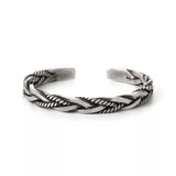 925 Silver Twist Texture Bangles Vintage Thai Bracelet