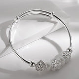 925 Sterling Silver Heart Bangles for Women