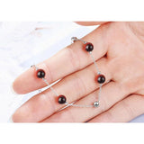 925 Silver Garnet Bracelets for Women, Small Red Bead Jewelry Gift