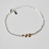 925 Silver Bracelet with Bar Leaves Design