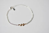925 Silver Bracelet with Bar Leaves Design