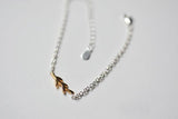 925 Silver Bracelet with Bar Leaves Design