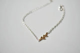 925 Silver Bracelet with Bar Leaves Design