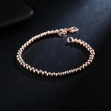 925 Sterling Silver 4mm Beads Ball Chain Bracelet Lady Gift