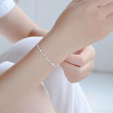 Silver Snake Chain Bracelet 925 Sterling Silver Beaded Bracelets Gift