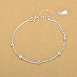 Silver Snake Chain Bracelet 925 Sterling Silver Beaded Bracelets Gift