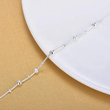 Silver Snake Chain Bracelet 925 Sterling Silver Beaded Bracelets Gift