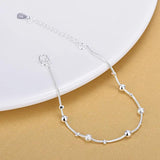 Silver Snake Chain Bracelet 925 Sterling Silver Beaded Bracelets Gift
