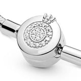 Ball Sparkling Barrel Clasp 925 Sterling Silver Charm for Bangle