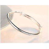 925 Silver Woman Charm Cuff Bracelet Four Leaf Clover Bangle Party Jewelry