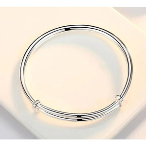 925 Silver Woman Charm Cuff Bracelet Four Leaf Clover Bangle Party Jewelry