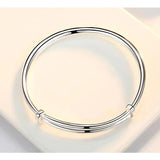 925 Silver Woman Charm Cuff Bracelet Four Leaf Clover Bangle Party Jewelry