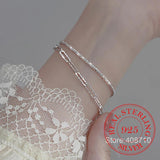 925 Silver Geometric Chain Disc Bracelet Women's Jewelry Gift