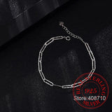 925 Silver Geometric Chain Disc Bracelet Women's Jewelry Gift