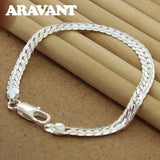 925 Silver 5MM Bracelet Chain For Men Women Jewelry