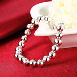 925 Silver Beads Charm Bracelet for Women Wife