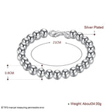 925 Silver Beads Charm Bracelet for Women Wife
