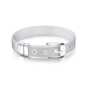 925 Sterling Silver Lucky Bracelets Cuff Charm Braided Bracelet Chain