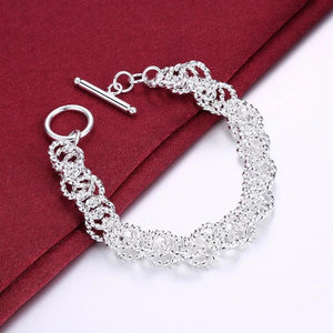925 Silver Twisted Women's Bracelet Charm Chain Jewelry