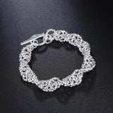 925 Silver Twisted Women's Bracelet Charm Chain Jewelry