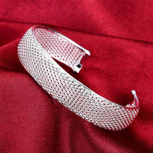 925 Silver Network Cuffs Bangles for Women