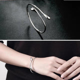 925 Silver Round Heads Bangle Bracelet