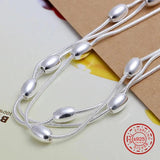 925 Sterling Silver Bead Bracelet Chain for Women Wedding